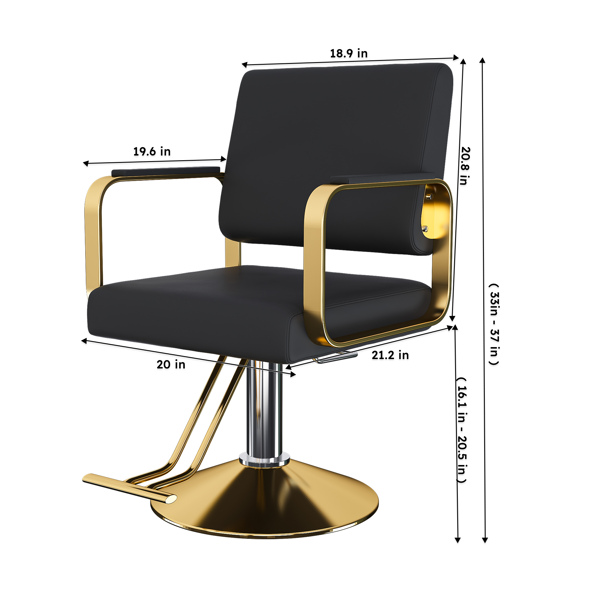 液压沙龙椅 - 360° 旋转理发师造型师椅带泵，不可倾斜美发椅，适用于美发沙龙、纹身和美容水疗（专业造型师设备）-3