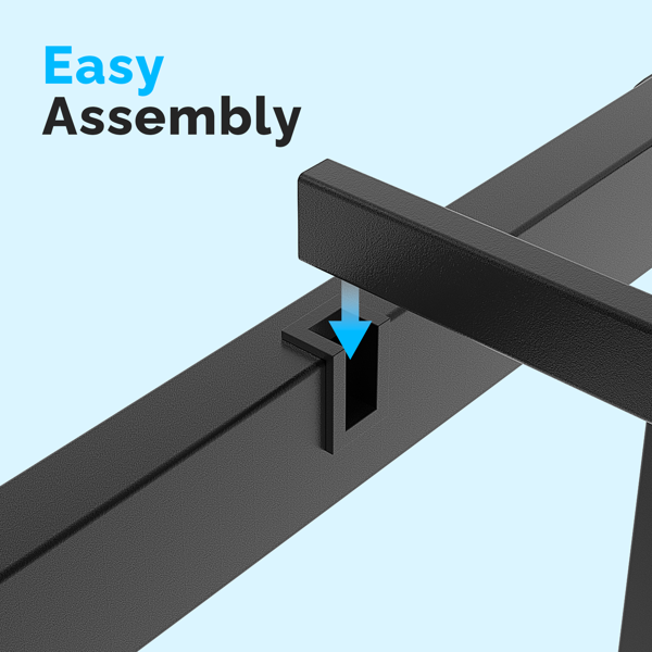 黑色 Queen 简易基础平板床架 床高14" 铁床-4