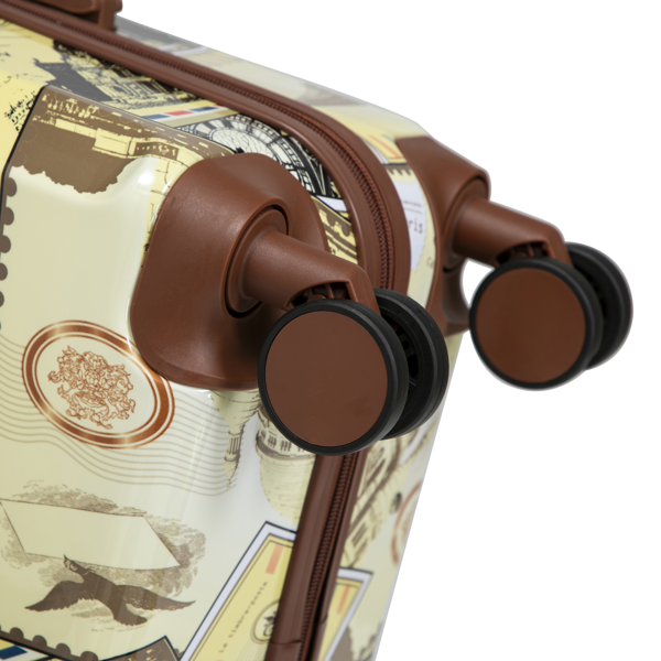 20"/24"/28" 3件套 PC 旋转轮行李箱，登机箱，带印花图案和密码锁（城市邮票）-18