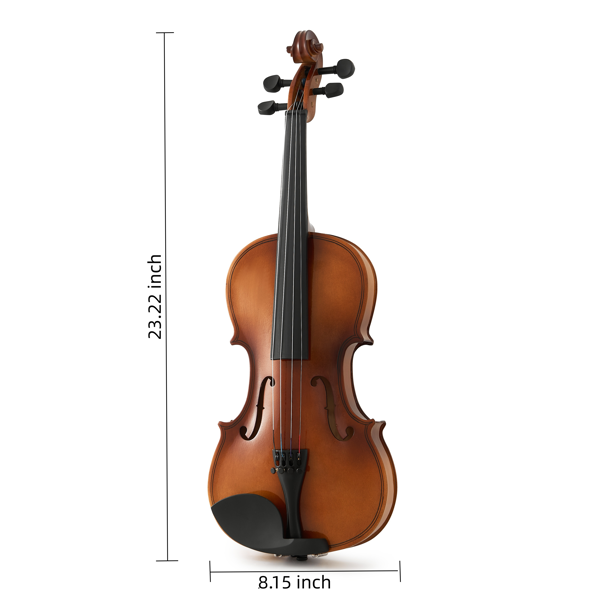 专业4/4全尺寸小提琴套装 - 耐用轻巧设计，音色稳定饱满，表面光滑，配件齐全，是送给音乐家的理想独特礼物。-4