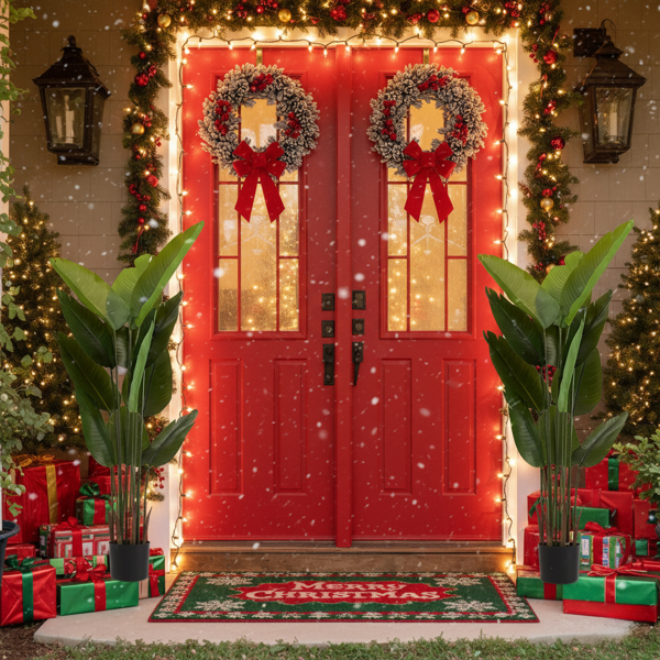 2件套5.2英尺高盆栽人造植物仿真热带棕榈树极乐鸟植物室内外家居办公室花园装饰 FBA发货-1