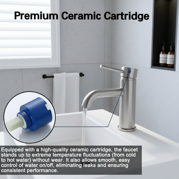 单柄浴室水龙头卫生间水龙头不锈钢单孔T10，拉丝镍【周末不发货，TK/TEMU订单仅支持自提】-8