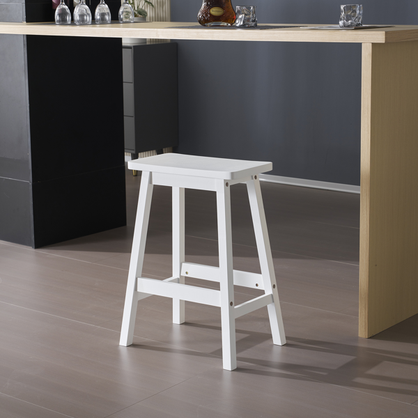 【同款编码：38873429】2pcs 松木 吧椅凳 枕型 座板凹进 白色-13