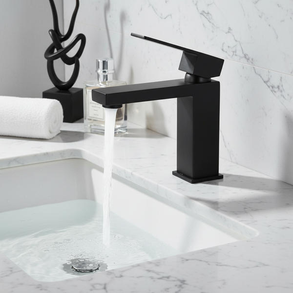 单柄浴室水龙头卫生间水龙头不锈钢单孔-T20，哑光黑色【周末不发货，TK/TEMU订单仅支持自提】-5