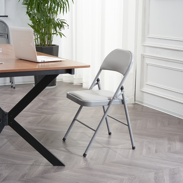 【同款编码：31709558】6pcs PVC 钢管 灰色 软包折叠椅 40*45*78cm-18