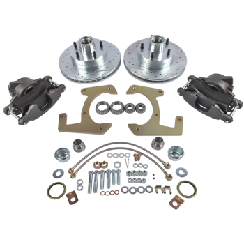 刹车盘套装 Disc Brake Kit Fit for Chevrolet GMC 3100 Base Half-Ton Pickup Truck Drilled/Slotted
