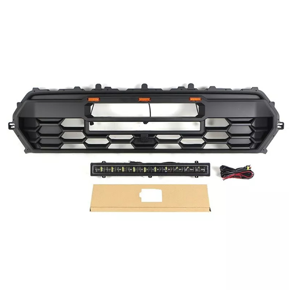 黑色前保险杠格栅，适用于丰田TACOMA 2024格栅，带LED和灯条Md-3