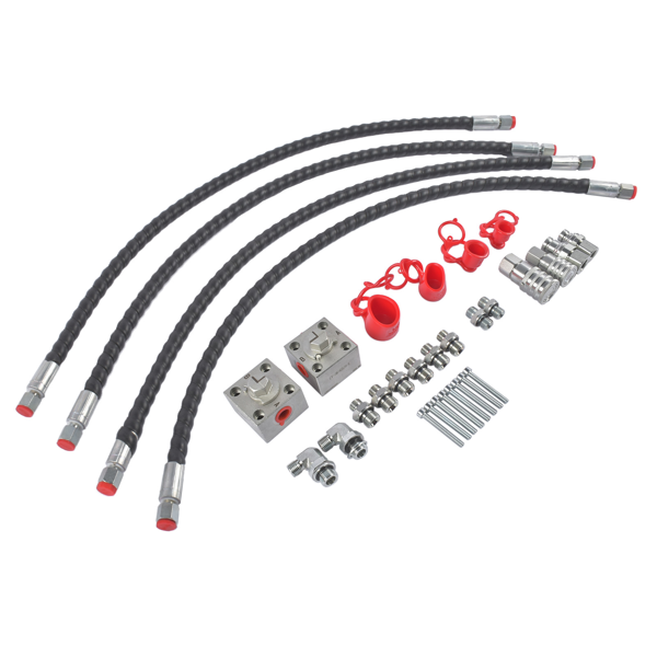 连接软管套件 2 Three Way Diverter Valves Fit for 1-2 Ton Mini Excavator w/ Quick Connects Alloy-3