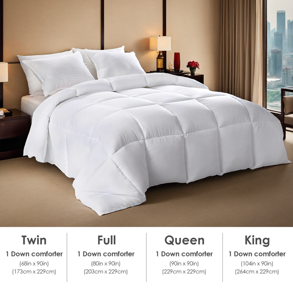 2件装大码格子白色单被芯，柔软舒适，亲肤保暖，四季通用，冬季厚被春秋使用，适用高端豪华家居酒店-3