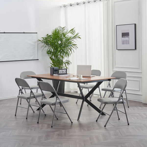 【同款编码：31709558】6pcs PVC 钢管 灰色 软包折叠椅 40*45*78cm-27