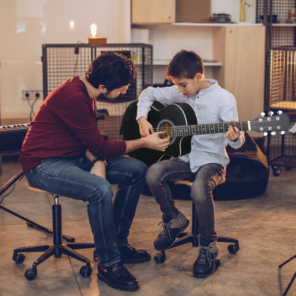 KMA102 41寸 JF 缺角 椴木 带音箱 民谣吉他 黑色-5