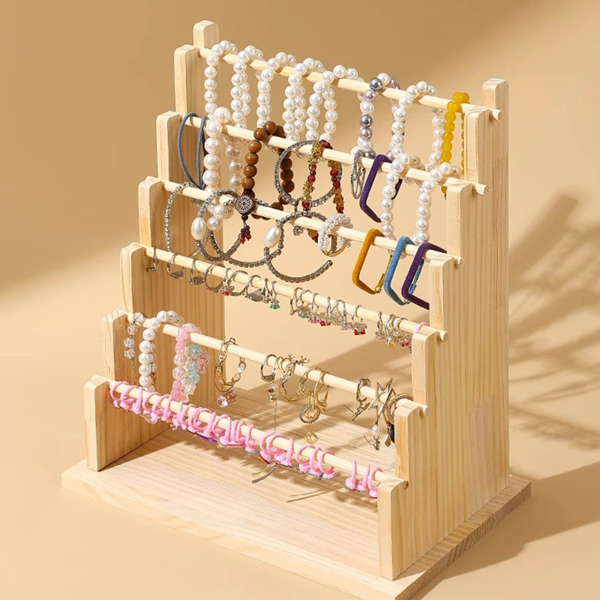 实木首饰收纳挂架手链手串展示架 六层 （tk/temu下自提）-4
