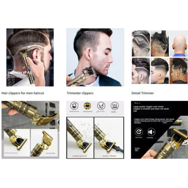 小液晶显示屏专业男士无绳理发器胡子修剪器理发器套装大魔王图案-5