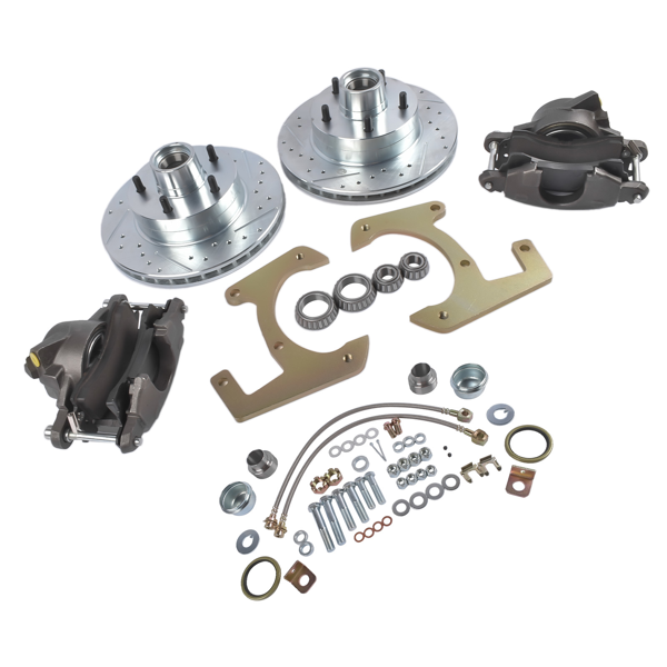 刹车盘套装 Disc Brake Kit Fit for Chevrolet GMC 3100 Base Half-Ton Pickup Truck Drilled/Slotted-4
