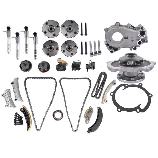 正时链条套装 Timing Chain Kit Oil & Water Pump VVT Sprockets Fit for Buick Enclave Lacrosse Cadillac ATS CTS Chevy Camaro Impala Malibu GMC Acadia Terrain Pontiac G6 G8 3.0L 3.6L V6 12633452 12640448 125660-3
