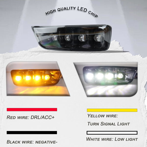 适用于丰田4Runner 2003-2005的LED前保险杠日间行车灯转向雾灯-13