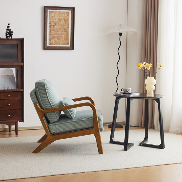 1pcs款 矮扶手椅 65*80*78cm 条绒 蓝绿色 室内休闲椅-18