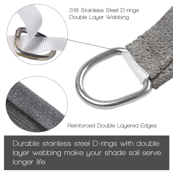 10'X13' 深灰色HDPE遮阳帆-3