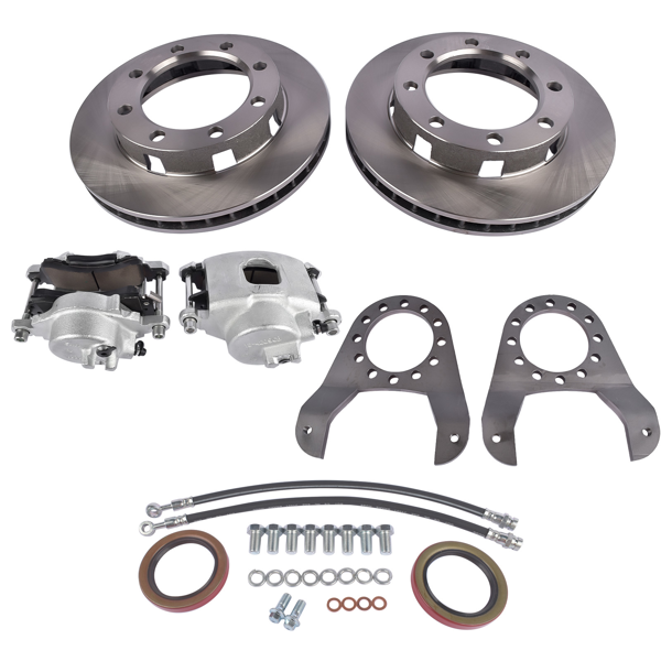 刹车盘套装 Fits for GM 14 Bolt Complete Disc Brake Conversion Kit 10.5 SRW Full Float Disk Brakes-6