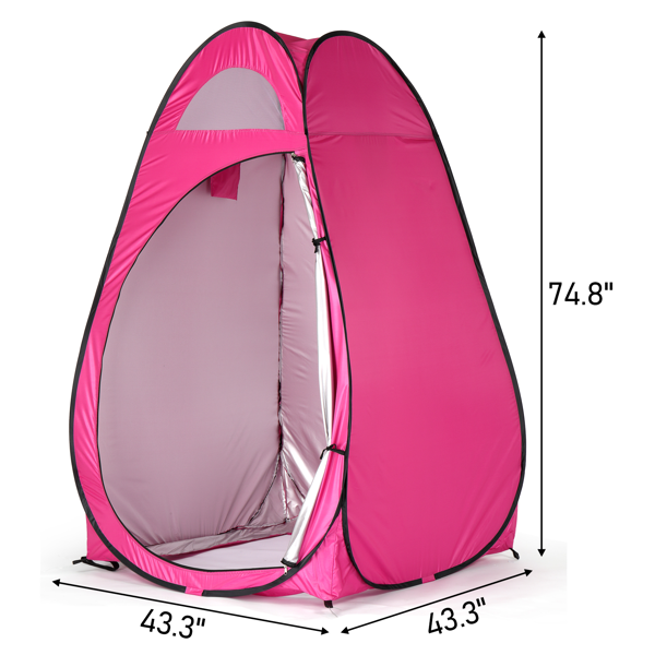 单人 芭比粉 便携 更衣帐篷 钢丝 银胶布 110*110*190cm-7