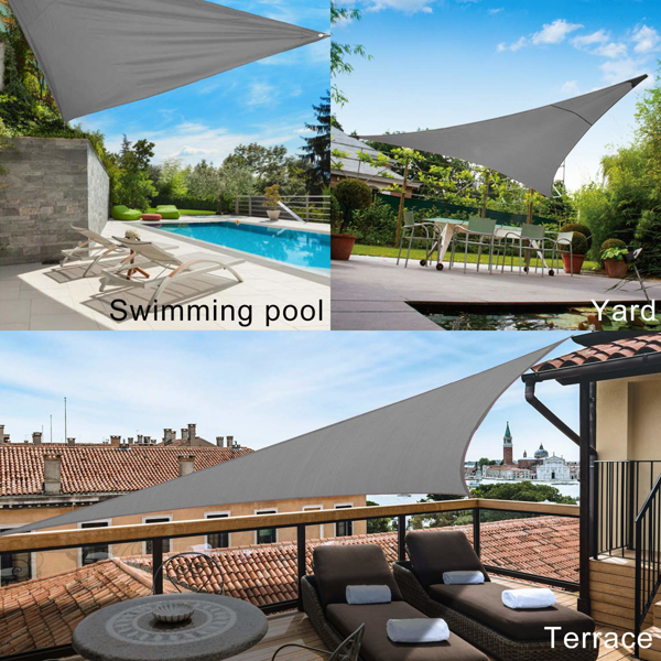 10'X10'X14' 深灰色HDPE遮阳帆-7