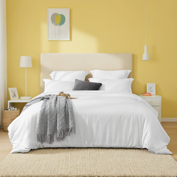 白色粉色超大码被套，包含一只被套两只枕套，聚酯纤维透气优质高品质被套套装，温馨男生女生卧室酒店通用，圣诞节礼物