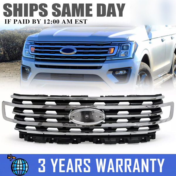 福特远征2018-2021前保险杠格栅上部格栅镀铬LL1Z8200BB-12