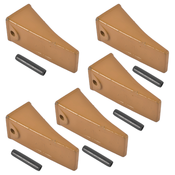 斗齿 Set of 5 X156L Long Bucket Teeth + P156 Roll Pins Fits for Skid Steer and Mini Excavators-6