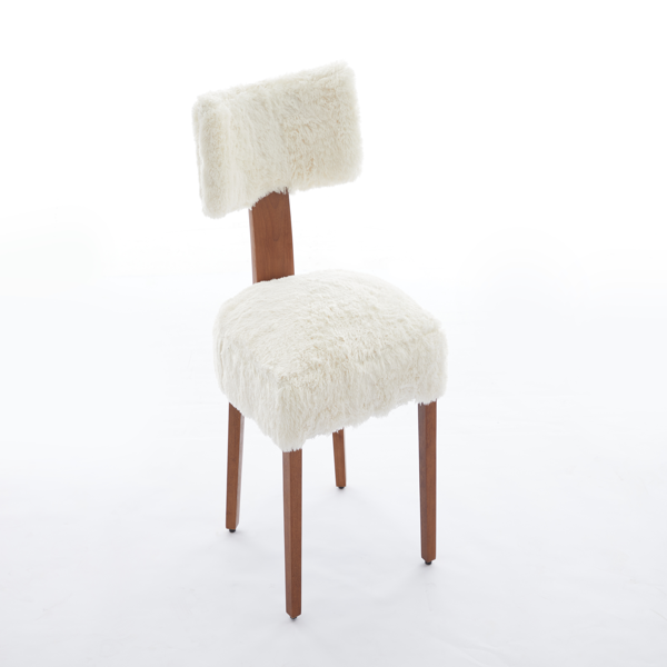 064-两把装毛绒面料现代无扶手弧形餐椅-11