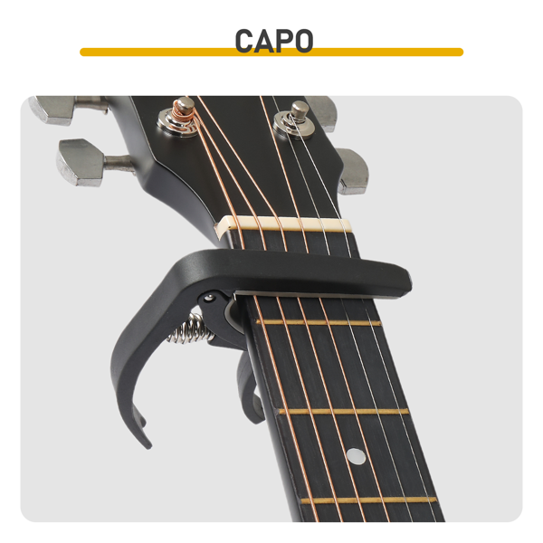 41寸 D桶缺角 椴木 原声 民谣吉他 哑光黑-9