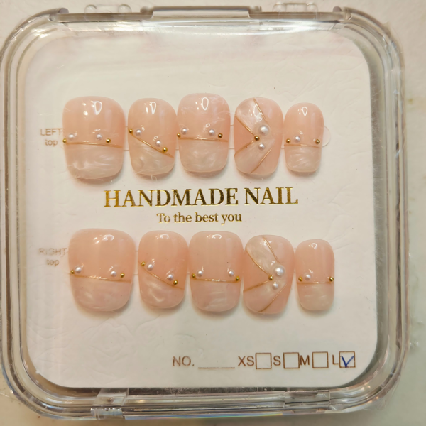 10片装高端法式纯正性感公主风粉色手工假指甲（Tiktok/Temu仅支持自提）-1