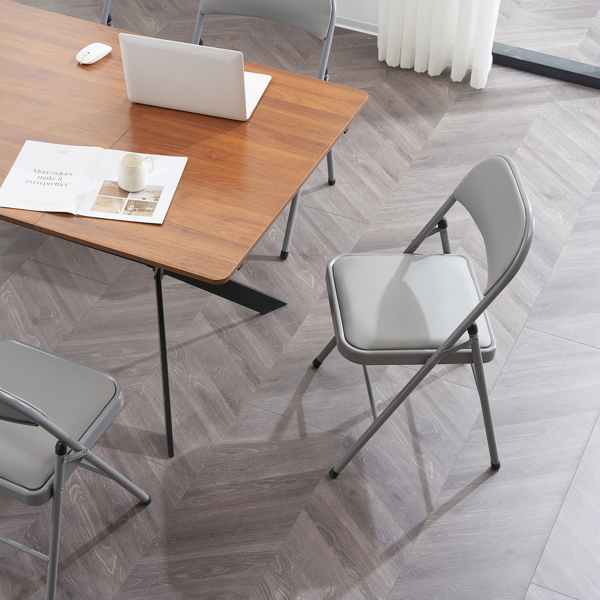 【同款编码：31709558】6pcs PVC 钢管 灰色 软包折叠椅 40*45*78cm-34