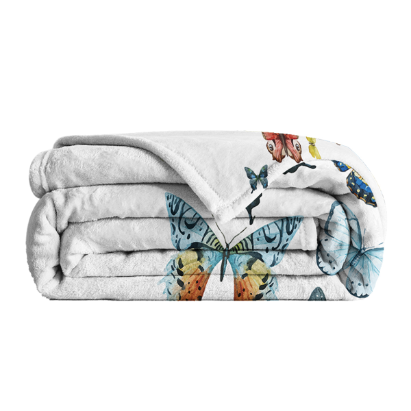 自产法莱绒毛毯  蝴蝶飞舞 130X150cm （temu仅可自提）-3