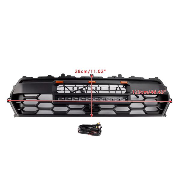 黑色前保险杠格栅，适用于丰田TACOMA 2024格栅，带LED和灯条Md-7