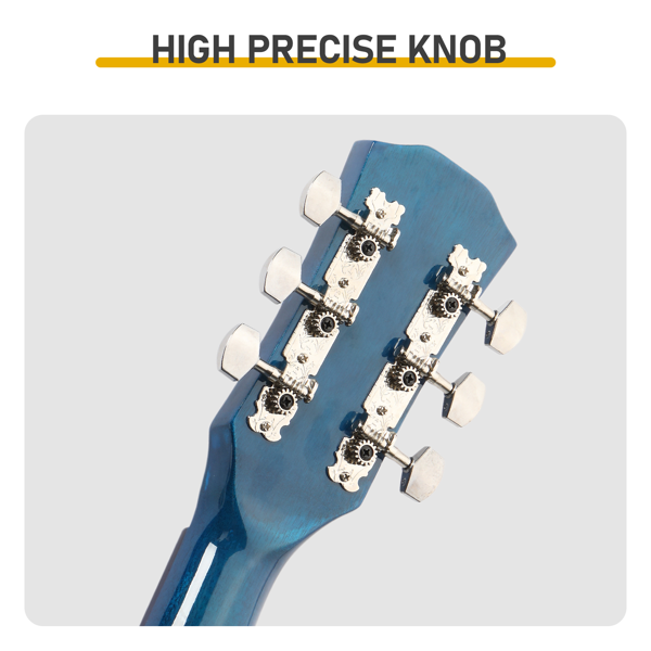 41寸 D桶缺角 椴木 原声 民谣吉他 罩光蓝-7