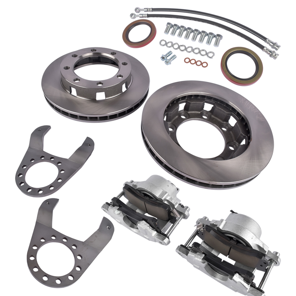 刹车盘套装 Fits for GM 14 Bolt Complete Disc Brake Conversion Kit 10.5 SRW Full Float Disk Brakes-3