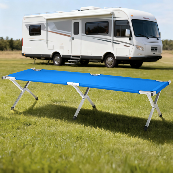 75in 蓝色 户外行军床 铝床面支架 铁交叉脚  长方形 125kg-7