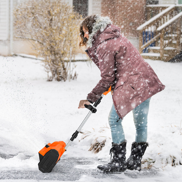 （自提可发加拿大，temu&tk下自提单）500W无线除雪铲 - 铲面宽11英寸×深6.3英寸，抛雪距离26英尺，±45°可旋转导板，续航40分钟，折叠式轻量设计（7.5磅），适用于车道/庭院/台阶，附安全手套及护目镜-13