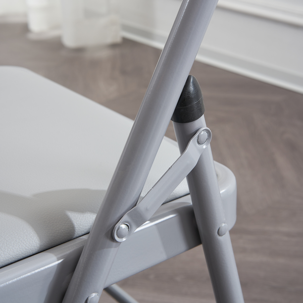 【同款编码：31709558】6pcs PVC 钢管 灰色 软包折叠椅 40*45*78cm-49