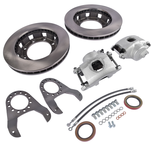 刹车盘套装 Fits for GM 14 Bolt Complete Disc Brake Conversion Kit 10.5 SRW Full Float Disk Brakes-5
