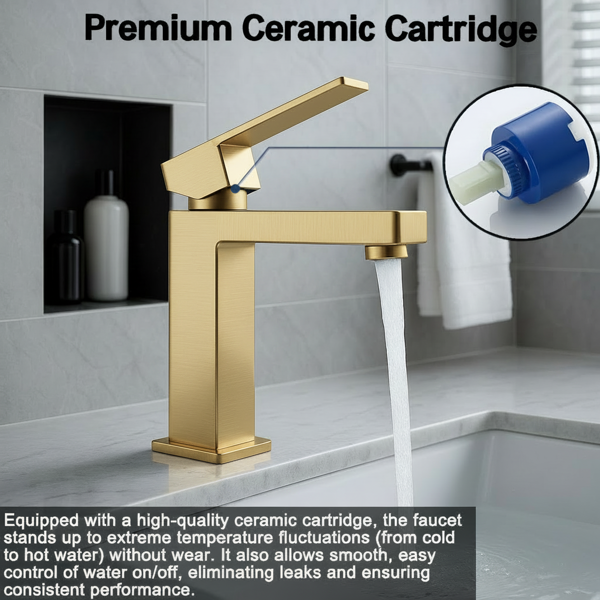 单柄浴室水龙头卫生间水龙头不锈钢单孔-T20，拉丝金【周末不发货，TK/TEMU订单仅支持自提】-8