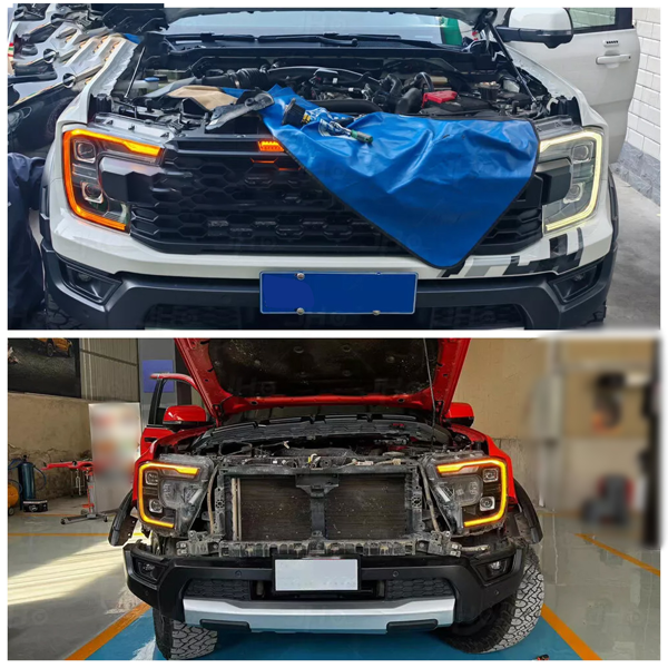 适用于 2023-2025 款福特 Ranger 的 Newjo 琥珀色 LED 日间行车灯大灯模块-14