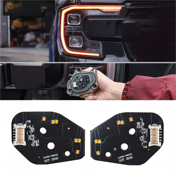 适用于 2023-2025 款福特 Ranger 的 Newjo 琥珀色 LED 日间行车灯大灯模块-9
