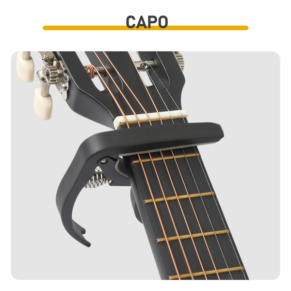 30寸 圆桶 椴木 原声 民谣吉他 哑光黑-9