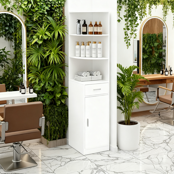 15厘E0刨花板麻面 转角三层1门一抽 沙龙柜 白色-4