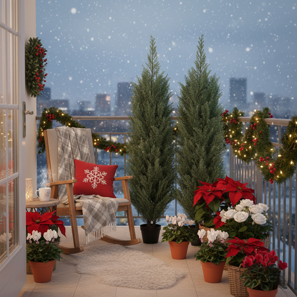 2件套4英尺仿真植物仿真松柏自然的塑料仿真植物圣诞装饰室内室外家居装饰FBA发货-4