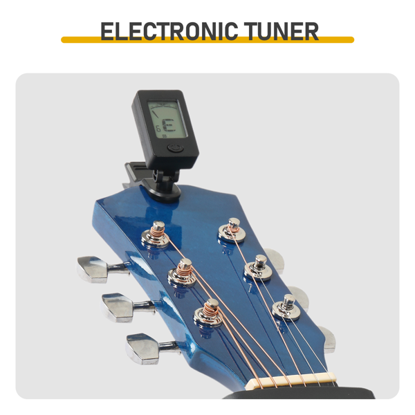 41寸 D桶缺角 椴木 原声 民谣吉他 罩光蓝-9