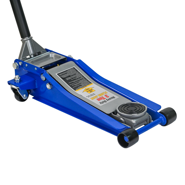 3T重型水平双泵地面千斤顶（无脚踏）,钢制赛车地面千斤顶,双活塞快速提升泵,3吨（6600磅）容量，蓝色&银色-9