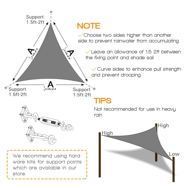 10'X10'X14' 深灰色HDPE遮阳帆-2