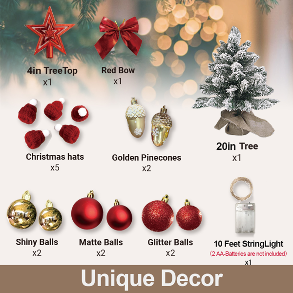 55cm桌面圣诞树带LED灯（周末不发货、2024款商品信息已更新）人造迷你圣诞装饰  精美饰品-7